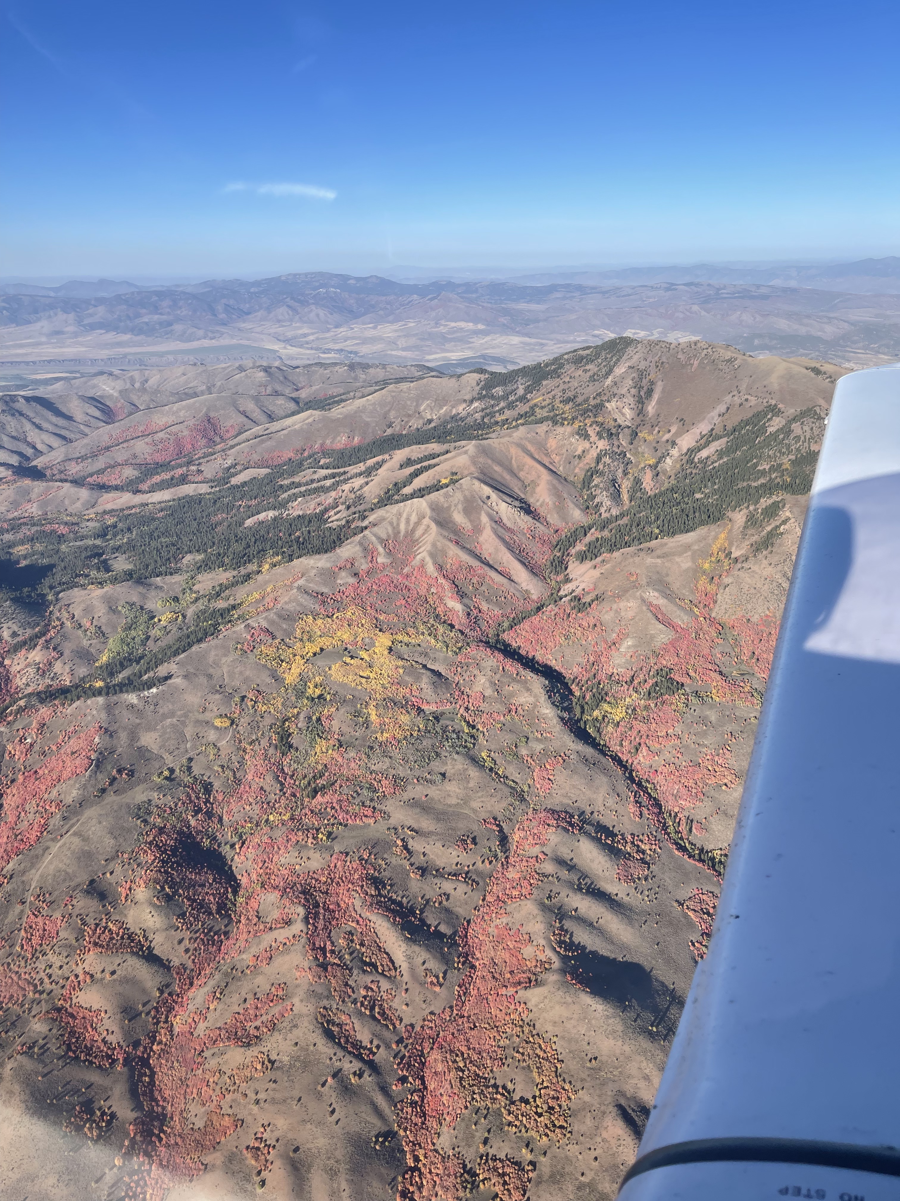 Fall flying near KLGU, Logan Cache Airport, on a cross-country, XC, flight